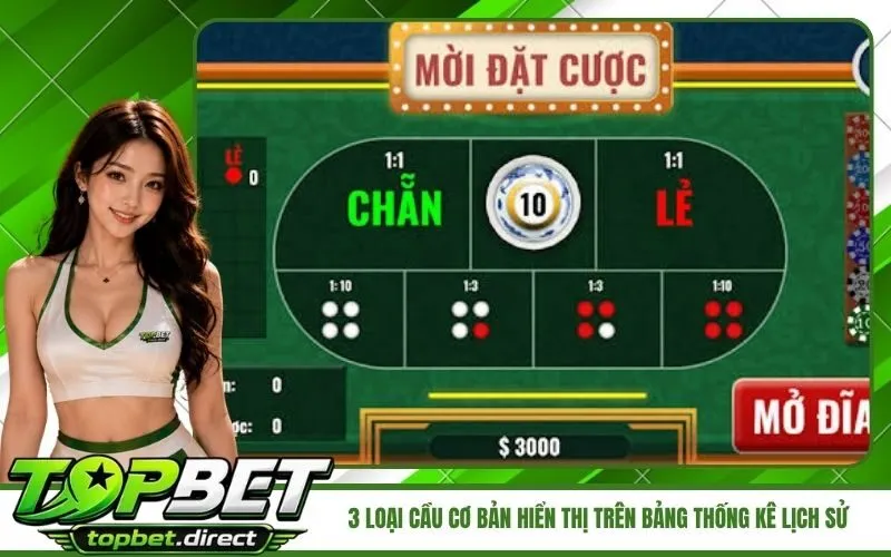 3 loại cầu cơ bản hiển thị trên bảng thống kê lịch sử
